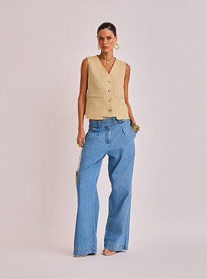 Calça Jeans Beatrice Reta Azul