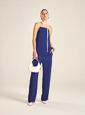 Coordenado Emilia de Crepe com Viscose Marinho