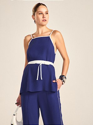 Conjunto Emilia de Crepe com Viscose Marinho