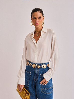 Camisa Sirley de Cambraia Off White
