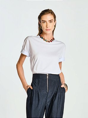 T-shirt Julia de Malha Branca