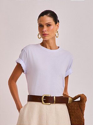 T-shirt Julia de Malha Branca