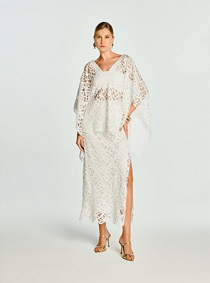 Conjunto Blusa e Saia Lace Renda Off White