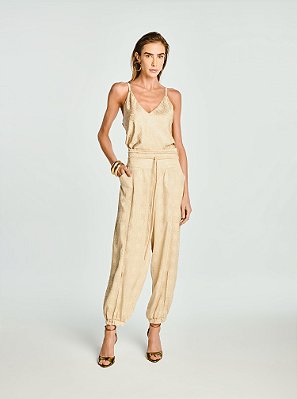 Conjunto Blusa e Calça Paisagem Dream Jacquard Bege