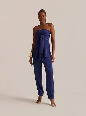 Conjunto Blusa e Calça Whisper Nó Frontal Azul