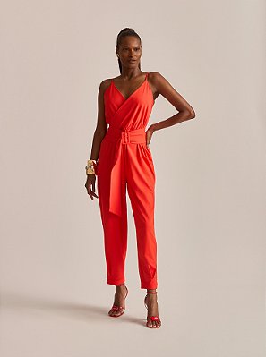 Macacão Alive Cachequer Cinto Vermelho