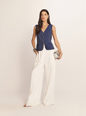 Calça Lines Wide Leg Off White