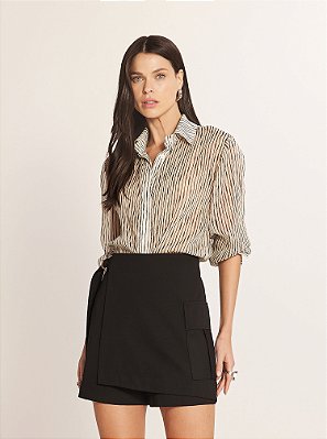 Short Saia Urban Alfaiataria Preto