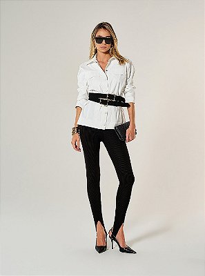 Calça Miss Ajustada Tricot Preta