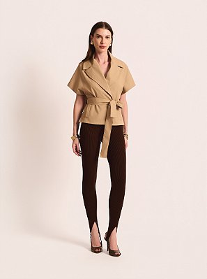 Calça Miss Ajustada Tricot Marrom