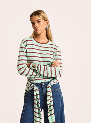Blusa Grid Tricot Listrada Verde