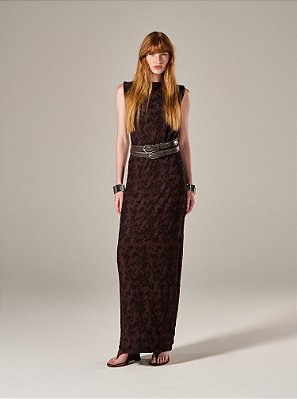 Vestido Malha Cravo Marrom