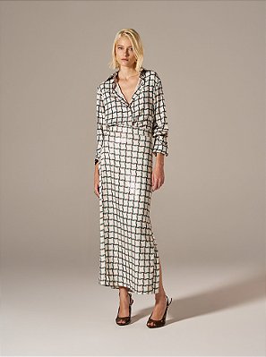 Saia Paete Begônia Estampado