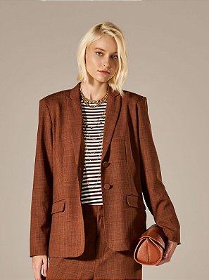 Blazer Alfaiataria Alfazema Marrom
