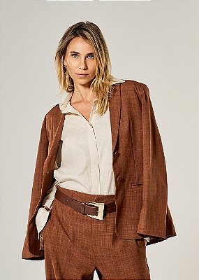 Blazer Alfaiataria Alfazema Marrom