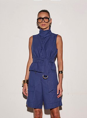 Conjunto Alfaiataria Eliana Azul