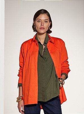Camisa Tricoline Elisa Laranja