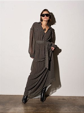 Vestido Poá Silvia Verde Oliva