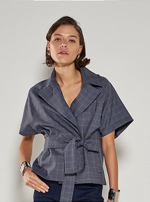 Casaqueto Tailor Xadrez Cinza