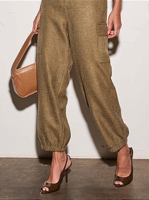 Calça Tweed Stella Verde Oliva