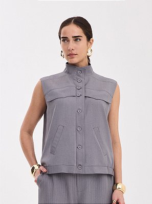 Colete Alfaiataria Antonia Cinza