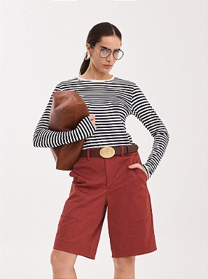 Bermuda Alfaiataria Jolie Terracota