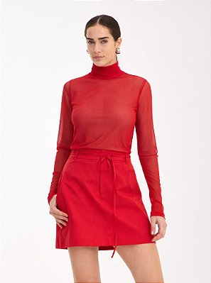 Blusa Tule Yvi Vermelho