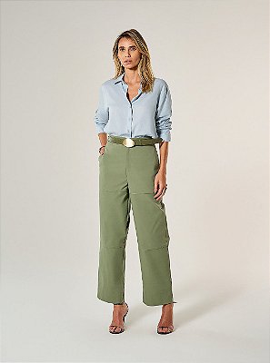 Calça Alfaiataria Jessica Verde Oliva