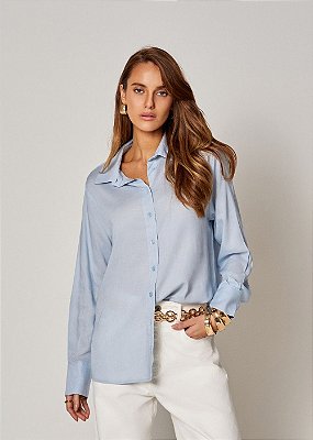 Camisa Cambraia Luiza Azul Claro