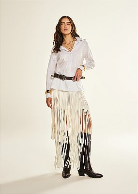 Saia Crepe Alfaiataria Moniza Off White