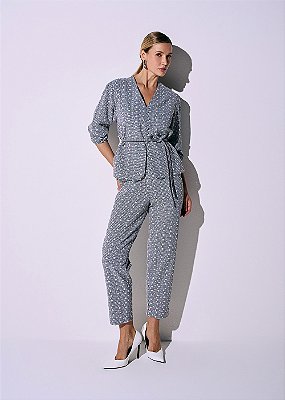 Conjunto Voil de Algodão Monise Xadrez