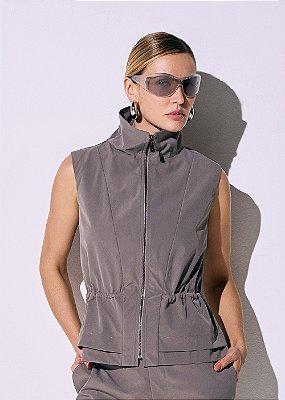 Colete Crepe de Alfaitaria Selena Cinza
