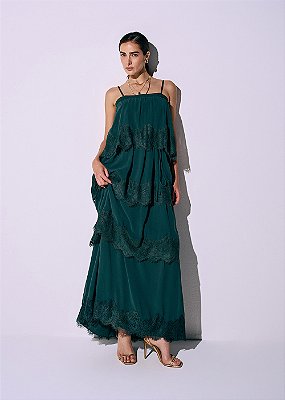 Vestido Musseline Ella Verde Jade