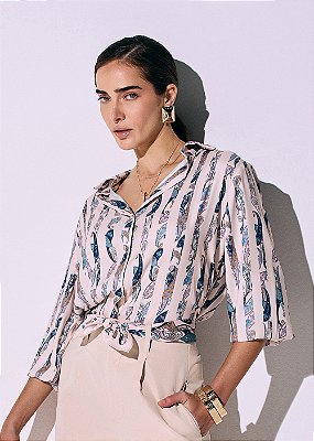 Camisa Acetinada Fabiola Estampado