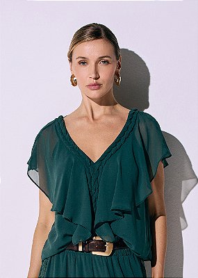 Blusa Musseline Pietra Verde Jade