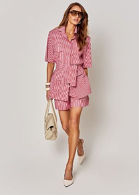 Conjunto Tricoline Corine Listrado
