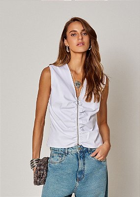 Blusa Tricoline Rosie Branco