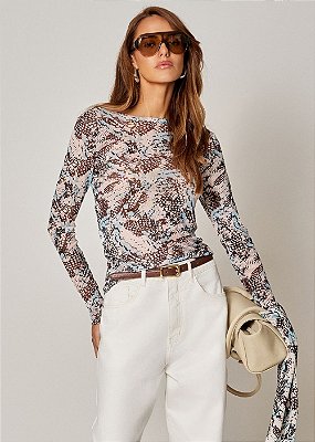 Blusa Tule Dafne Estampado
