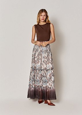 Saia Tule Ivana Estampado