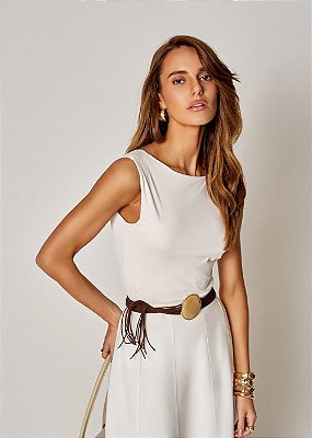 Body Malha Fluity Luna Off White
