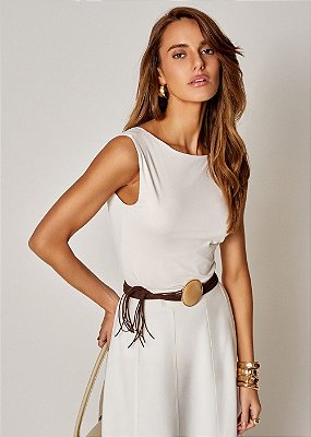 Body Malha Fluity Luna Off White