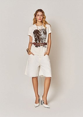 Bermuda Sarja Over Leandra Off White