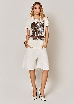 Bermuda Sarja Over Leandra Off White