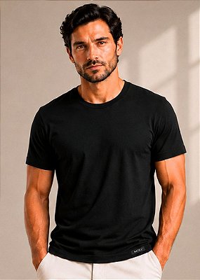 T-Shirt Malha Pima Masculina Preto