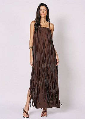 Vestido Crepe Azaleia Marrom