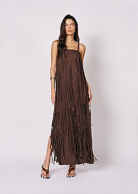 Vestido Crepe Azaleia Marrom