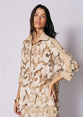 Blusa Renda Eliza Bege