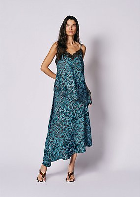 Vestido Acetinada Pamela Estampado