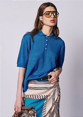 Blusa Tricot Laiane Azul