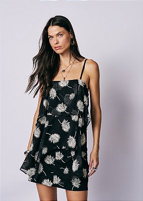 Blusa Chiffon Bordado Bia Preto